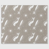 Atomic Star Cat MidCentury Modern Christmas MCM Geschenkpapier (Flach)