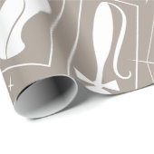 Atomic Star Cat MidCentury Modern Christmas MCM Geschenkpapier (Rolleneckpunkt)