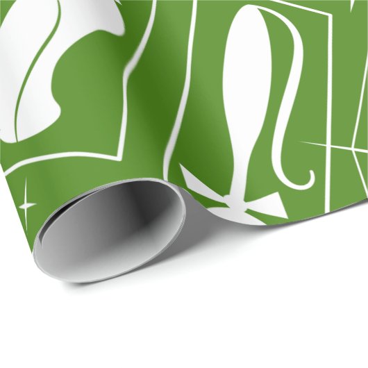 Atomic Star Cat MidCentury Modern Christmas MCM Geschenkpapier (Rolleneckpunkt)