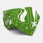 Atomic Star Cat MidCentury Modern Christmas MCM Krawatte (Gerollt)