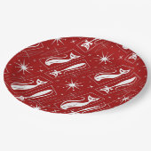 Atomic Star Cat MidCentury Modern Christmas MCM Pappteller (Schrägansicht)