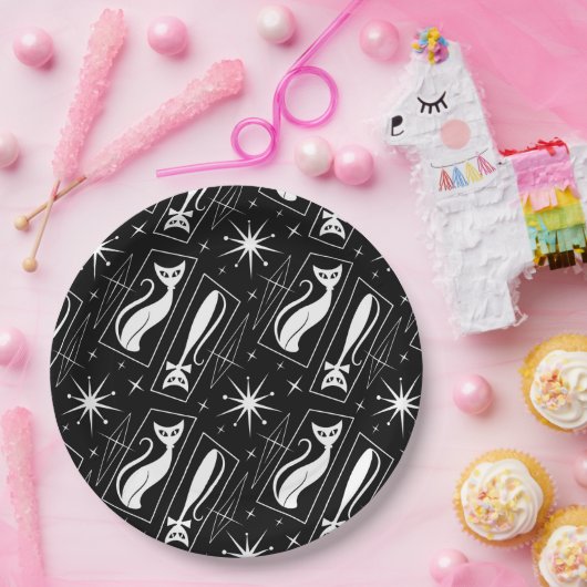 Atomic Star Cat MidCentury Modern Christmas MCM Pappteller (Party)