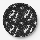 Atomic Star Cat MidCentury Modern Christmas MCM Pappteller (Vorderseite)