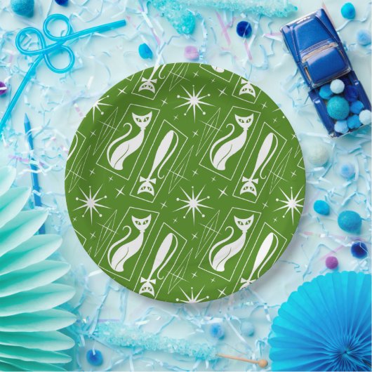 Atomic Star Cat MidCentury Modern Christmas MCM Pappteller (Party)