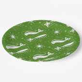 Atomic Star Cat MidCentury Modern Christmas MCM Pappteller (Schrägansicht)