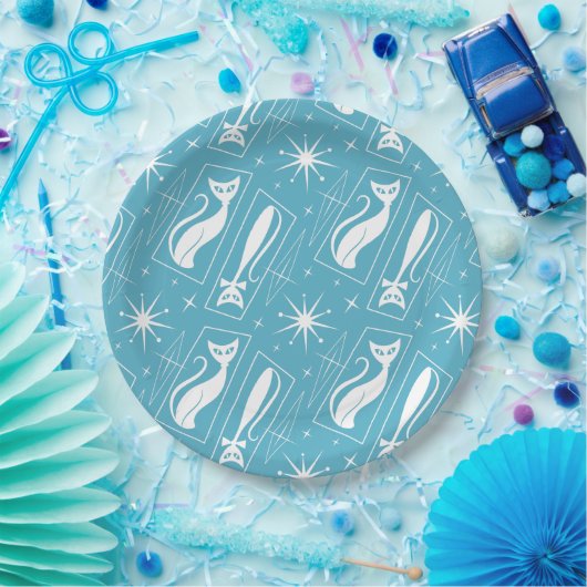Atomic Star Cat MidCentury Modern Christmas MCM Pappteller (Party)