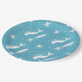 Atomic Star Cat MidCentury Modern Christmas MCM Pappteller (Schrägansicht)