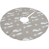 Atomic Star Cat MidCentury Modern Christmas MCM Polyester Weihnachtsbaumdecke (Schrägansicht)