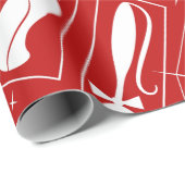 Atomic Star Cat MidCentury Modern Christmas MCM Re Geschenkpapier (Rolleneckpunkt)