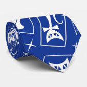 Atomic Star Cool Cat MidCentury Modern MCM Blue Krawatte (Gerollt)