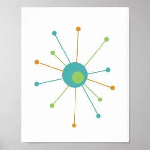Atomic Star Mid Century Modernes Styling-Poster Poster