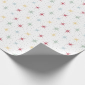 Atomic Starburst and Dots Pattern Midcentury Geschenkpapier (Ecke)
