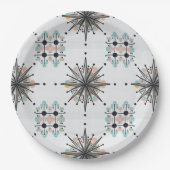 Atomic Starburst Retro Mid Century Modern Pappteller (Vorderseite)