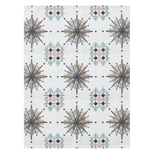 Atomic Starburst Retro Mid Century Modern Tischdecke (Vorderseite)