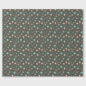 Atomic Stars Pink Blue Yellow Brown Mid Century Geschenkpapier (Flach)