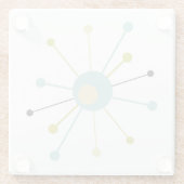 Atomic Sternexplosion Blue Green Yellow Mitte des Glasuntersetzer (Rückseite)