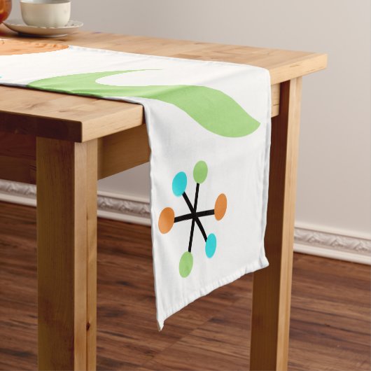Atomic Table Runner aus der Mitte des Jahrhunderts Kurzer Tischläufer (Beispiel)