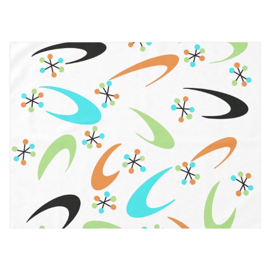 Atomic Tablecloth Mitte des Jahrhunderts Tischdecke (Vorderseite (Horizontal))