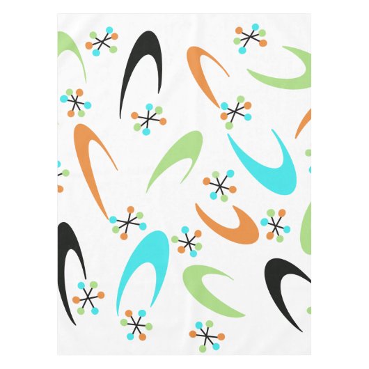 Atomic Tablecloth Mitte des Jahrhunderts Tischdecke (Vorderseite)