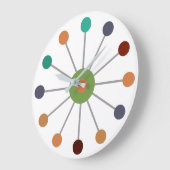 Atomic Themed Mitte des Jahrhunderts Große Wanduhr (Winkel)