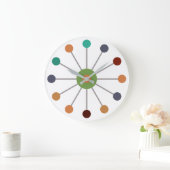 Atomic Themed Mitte des Jahrhunderts Große Wanduhr (Zuhause)