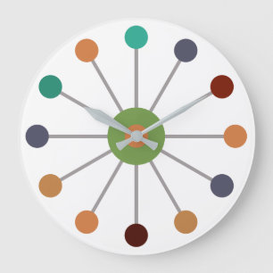 Atomic Themed Mitte des Jahrhunderts Große Wanduhr