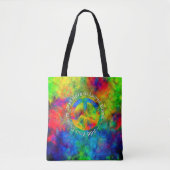 [Atomic Tie-Dye] Peace Symbol Custom Text Tote Bag Tasche (Vorderseite)