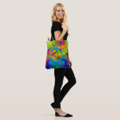 [Atomic Tie-Dye] Peace Symbol Custom Text Tote Bag Tasche (Am Model)