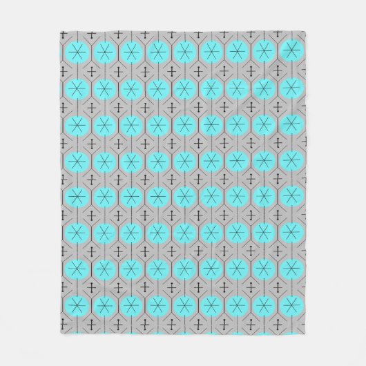Atomic Türkis Punkte Fleece-Decke Fleecedecke (Vorderseite)