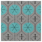 Atomic Turquoise Dots Fabric Stoff (Nahaufnahme)