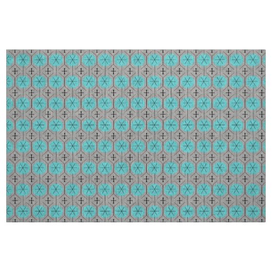 Atomic Turquoise Dots Fabric Stoff (Fat Quarter (45,7 x 55,9 cm))