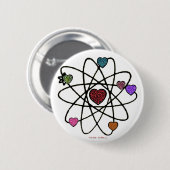 Atomic Valentine Leopard Print Hearts Button (Vorne & Hinten)