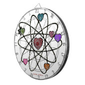 Atomic Valentine Leopard Print Hearts Dartscheibe (Vorderseite rechts)