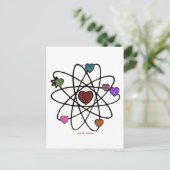 Atomic Valentine Leopard Print Hearts Feiertagspostkarte (Stehend Vorderseite)