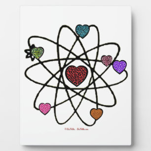 Atomic Valentine Leopard Print Hearts Fotoplatte