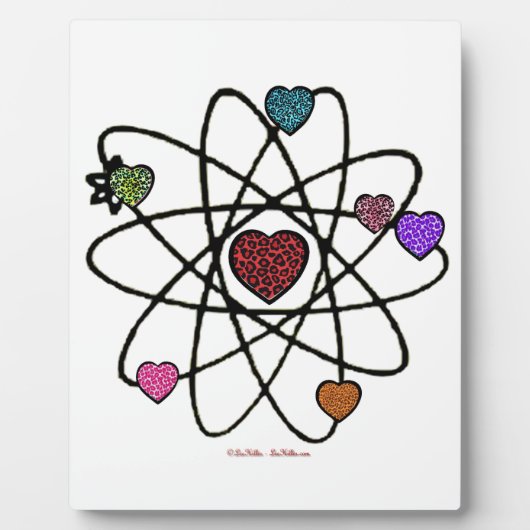 Atomic Valentine Leopard Print Hearts Fotoplatte (Vorderseite)