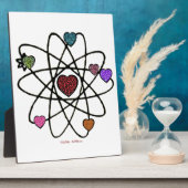 Atomic Valentine Leopard Print Hearts Fotoplatte (Seite)
