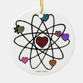 Atomic Valentine Leopard Print Hearts Keramik Ornament