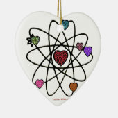 Atomic Valentine Leopard Print Hearts Keramikornament (Rechts)