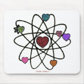 Atomic Valentine Leopard Print Hearts Mousepad (Vorne)