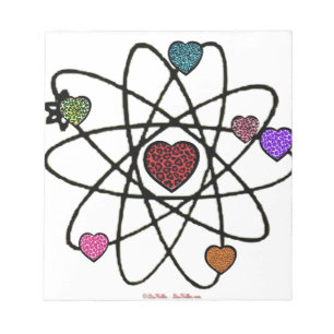 Atomic Valentine Leopard Print Hearts Notizblock
