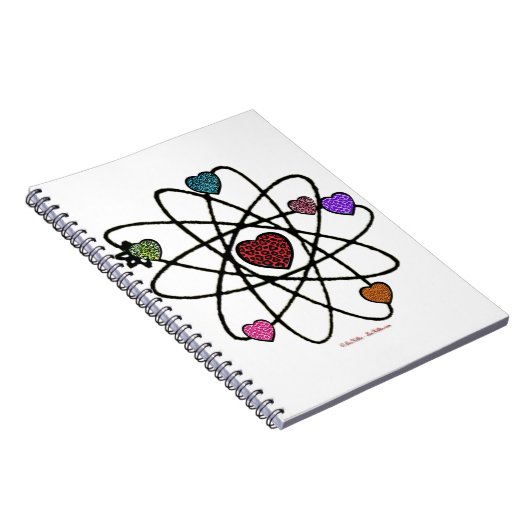 Atomic Valentine Leopard Print Hearts Notizblock (Rechte Seite)