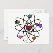 Atomic Valentine Leopard Print Hearts Postkarte (Vorne/Hinten)