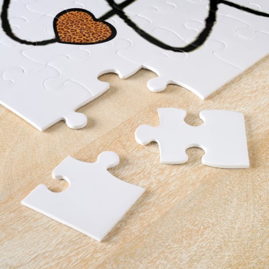 Atomic Valentine Leopard Print Hearts Puzzle (Seite)