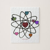 Atomic Valentine Leopard Print Hearts Puzzle (Vertikal)