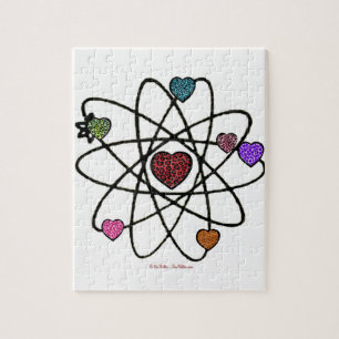 Atomic Valentine Leopard Print Hearts Puzzle