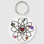 Atomic Valentine Leopard Print Hearts Schlüsselanhänger (Vorderseite)