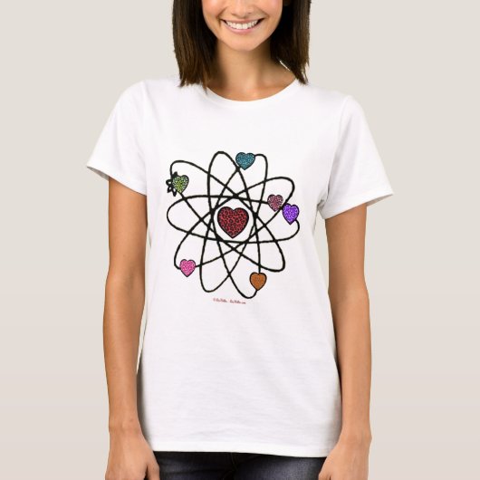 Atomic Valentine Leopard Print Hearts T-Shirt (Vorderseite)