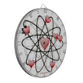 Atomic Valentine Red Hearts Dartscheibe (Vorderseite Links)