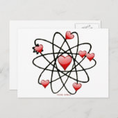Atomic Valentine Red Hearts Feiertagspostkarte (Vorne/Hinten)